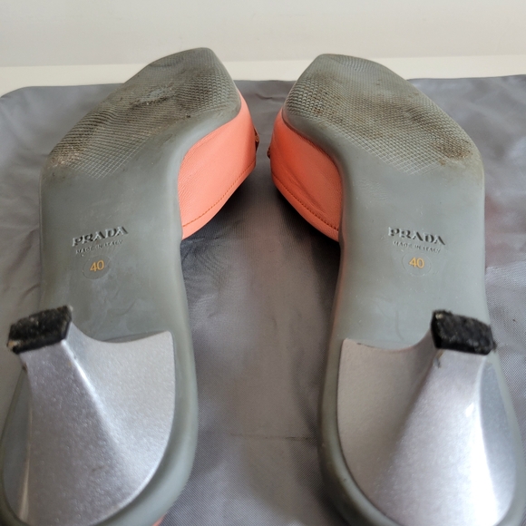 Prada Women's Pink and Orange Mules. Size US 9.5 EU 40 - Picture 8 of 10